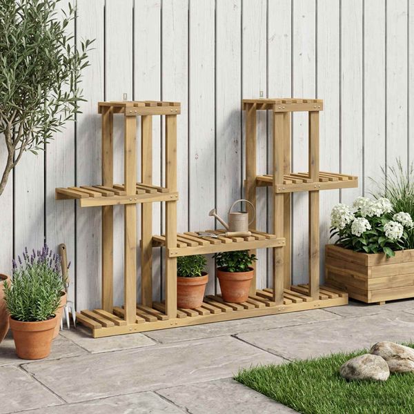 vidaXL Stojan na rastliny Biela 123 x 25 x 78,5 cm