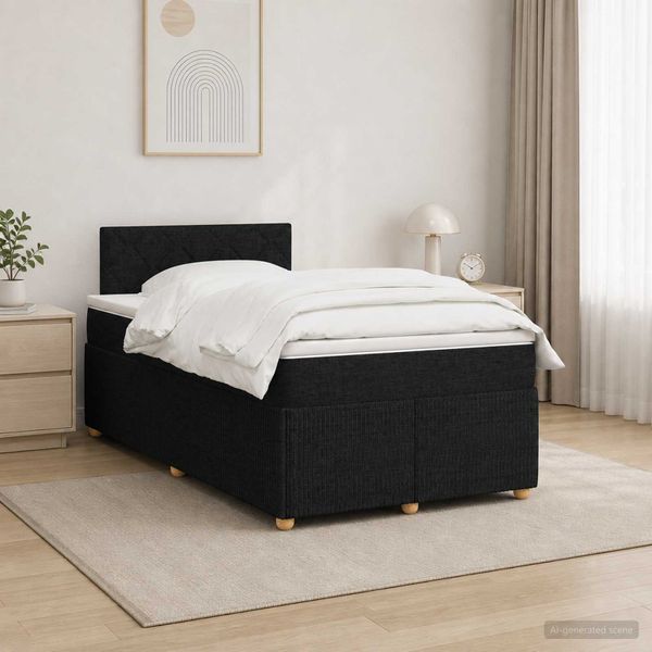 vidaXL Posteľ boxspring s matracom Čierna 120 x 200 cm Látka