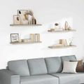 vidaXL Plávajúce nástenné police 4 ks, dubové 90x23,5x3,8 cm, MDF