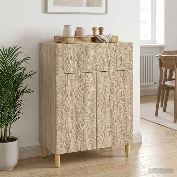 vidaXL Servírovacia skriňa Dub sonoma 66 x 34,5 x 90 cm