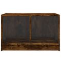 vidaXL Konferenčný stolík sklenené dvierka dymový dub 68x50x42 cm
