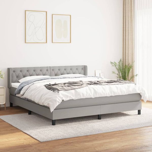 vidaXL Boxspring posteľ s matracom svetlosivá 100x200 cm látka