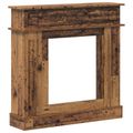 vidaXL Rám krbu Staré drevo 102 x 26 x 100 cm Kompozitné drevo