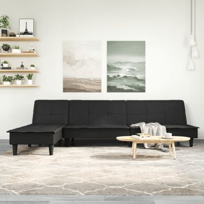 vidaXL Pohovka v tvare L čierna 255x140x70 cm látka