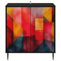 vidaXL Servírovacia skriňa HEESCH Čierny dub 69 x 33 x 76 cm
