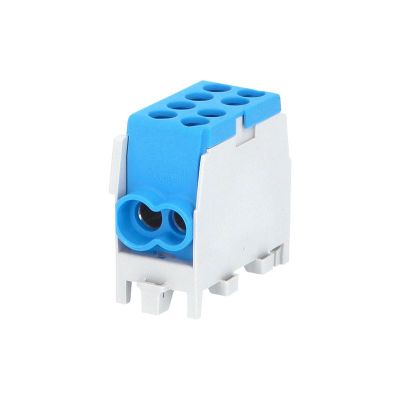 Svorkovnica rozbočovacia HLAK 25 1/2 M2, 100A, 1pól., AL/CU, IP20, modrá, na DIN /2080137