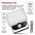 LED reflektor EMOS ZS2912 TAMBO so senzorom pohybu, 10 W, 1000 lm, čierny
