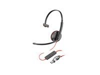 Blackwire 3200 Series - náhlavná súprava - náhlavné - káblové - USB-C - čierna - Certified for Skype for Business, Cisco Jabber Certified, certifikované Avaya, certifikované UC