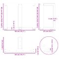 vidaXL Nohy konferenčného stolíka v tvare T, 2 ks, biele, 50x25x(42-43) cm, oceľové