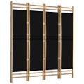 vidaXL Skladací 4-panelový paraván 160 cm bambus a plátno