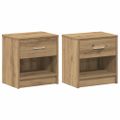vidaXL Nočné skrinky 2 ks so zásuvkou dub artisan 39x28x41 cm