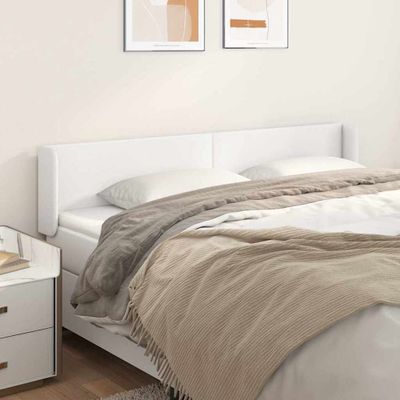 vidaXL Čelo postele so záhybmi biely 203x16x78/88 cm umelá koža