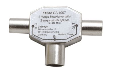 Anténny rozbočovač, IEC169-2, 1x F -> 2x M, kovový