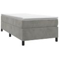 vidaXL Posteľný rám s boxspringom bledosivý 90x190 cm zamat