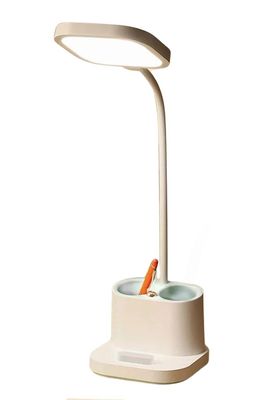 Platinet PDL008 stolná LED lampa 5W stmievateľná, integrovaná batéria 2400mAh, USB port, biela