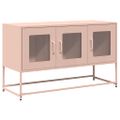 VidaXL TV skrinka Ružová 100,5x39x60,5 cm Oceľ valcovaná za studena