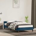vidaXL Rám postele bez matraca tmavomodrý 90x200 cm zamat