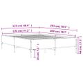 vidaXL Posteľný rám hnedý dub 120x200 cm kompozitné drevo a kov