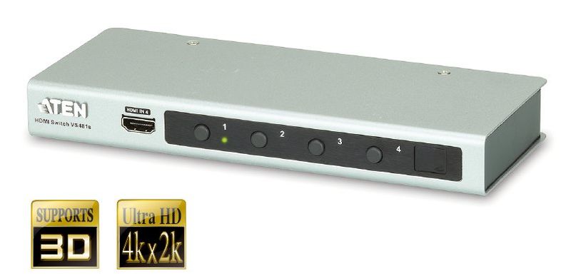 ATEN 4 port HDMI switch 4PC - 1 HDMI, 4k video