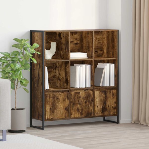 vidaXL Knižnica 2 pcs Dymová dub 99,5 x 30 x 108 cm Kompozitné drevo