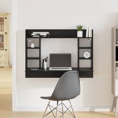 vidaXL Nástenný stôl Čierny dub Kompozitné drevo 105 x 48 x 75 cm