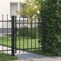 vidaXL Plotová brána BOXTEL jednokrídlová s klenutým vrchom, oceľ 1x1 m, čierna