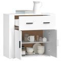vidaXL Komoda biela 80x33x70 cm spracované drevo