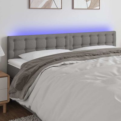 vidaXL Čelo postele s LED tmavosivé 160x5x78/88 cm látka