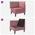 vidaXL Sofa s úložným priestorom Ružová Zamat
