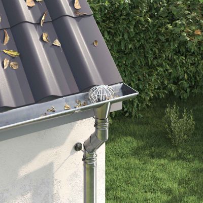 vidaXL Záslepka na zvodovú rúrku 2 pcs Strieborná 110 mm Nerezová oceľ