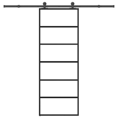 vidaXL Posuvné dvere s kovaním 76x205 cm ESG sklo a hliník