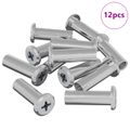 vidaXL Zámková matica 12 ks Strieborná M6 x 25 mm Oceľ