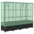 vidaXL Vyvýšený záhon s krytom na skleník, ratanový vzhľad 160x40x138 cm