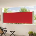 vidaXL Zaťahovacia bočná markíza na terasu 117x614 cm červená