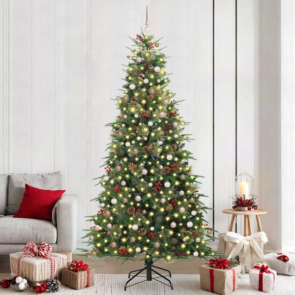 vidaXL Umelý Sklápací Vianočný Stromček Zelená 240 cm PE a PVC