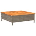 vidaXL Kryt na podstavec slnečníka sivý 70x70x25 cm polyratan a akácia