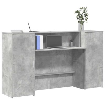 vidaXL Recepčný stôl betónovo sivý 180x50x103,5 cm kompozitné drevo
