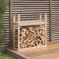 vidaXL Stojan na palivové drevo 110x35x108,5 cm masívna borovica