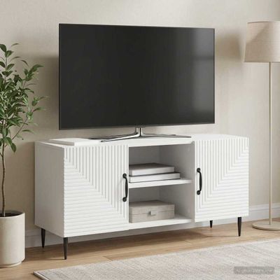 vidaXL TV skrinka Biela 102 x 34,5 x 50 cm Kompozitné drevo
