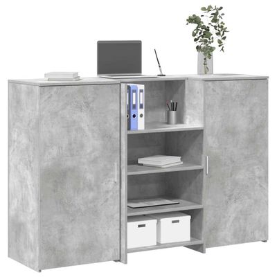 vidaXL Recepčný stôl betónovo sivý 155x50x103,5 cm kompozitné drevo