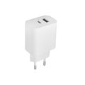 Maxlife MXTC-06 PD QC charger 1x USB-C 1x USB 30W white
