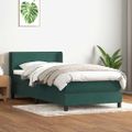 vidaXL Posteľný rám boxsping s matracom tmavozelený 100x210 cm zamat