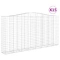 vidaXL Oblúkový gabionový kôš 15ks 400x50x200/220cm pozinkované železo