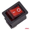 Prepnúť kolískový s červeným podsvietením 6A 250V AMiO-04439