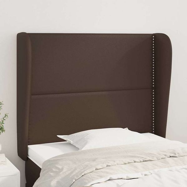 vidaXL Čelo postele so záhybmi hnedé 93x23x118/128 cm umelá koža