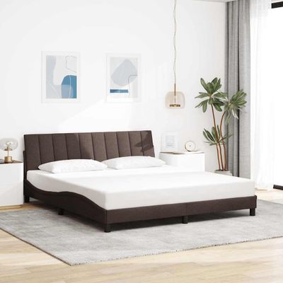 vidaXL Rám postele bez matraca Hanko tmavohnedá 180x200 cm látka