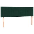 vidaXL Posteľný rám boxsping s matracom a LED tmavozelený 140x220 cm zamat