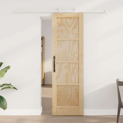 vidaXL Posuvné dvere Prírodná a biela 61 x 198,5 cm Borovicový masív