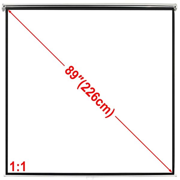 Manuálne premietacie plátno 160 x 160 cm, matná biela 1:1, z plafóna