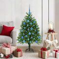 vidaXL Vianočný stromček s 150 LED-i so stojanom Zelená 120 cm PE